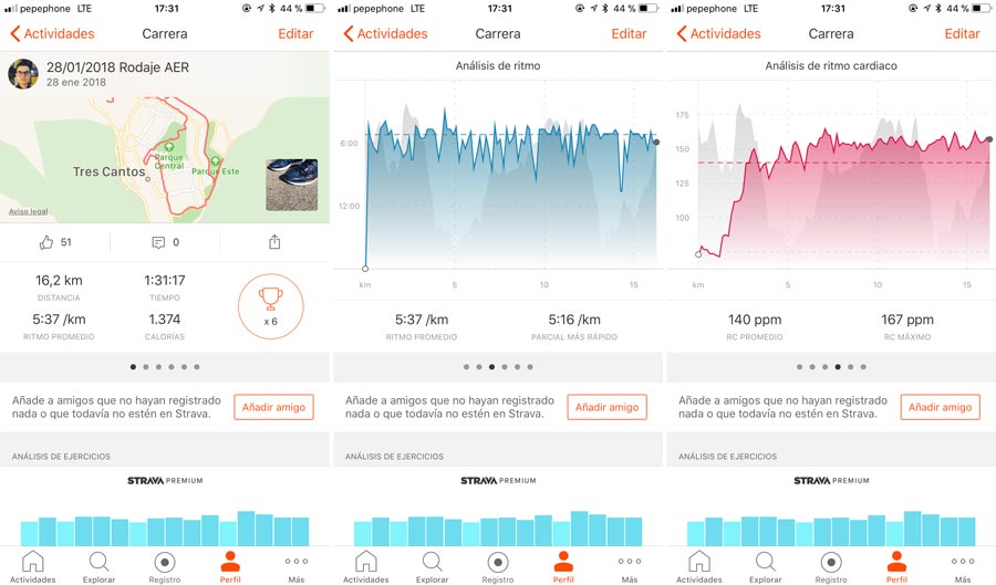 aplicación de strava en ios