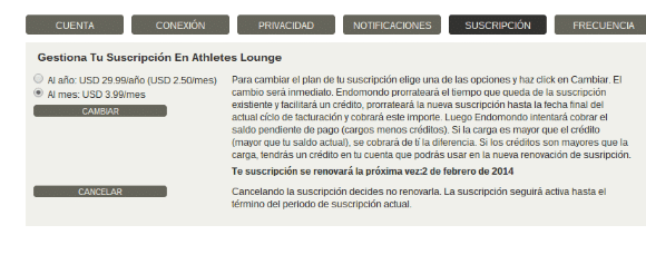 cancelar endomondo premium