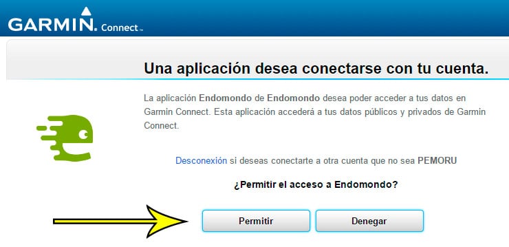 sincronizar Endomondo y Garmin Connect