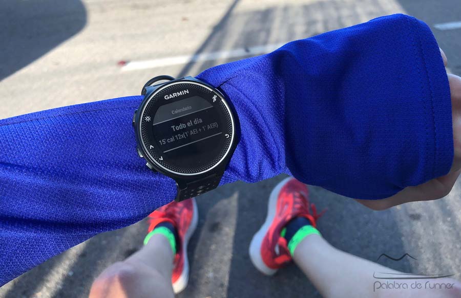 entrenamiento de series garmin forerunner 230