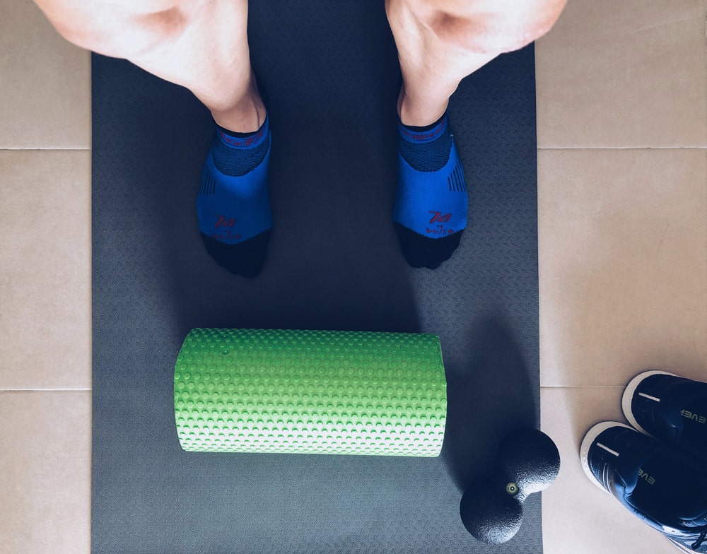 estiramientos running y foam roller