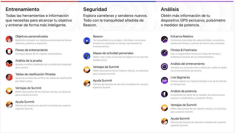 funciones de Strava Summit