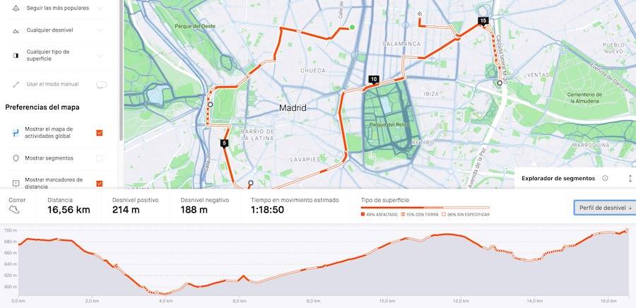 ruta con perfil en strava