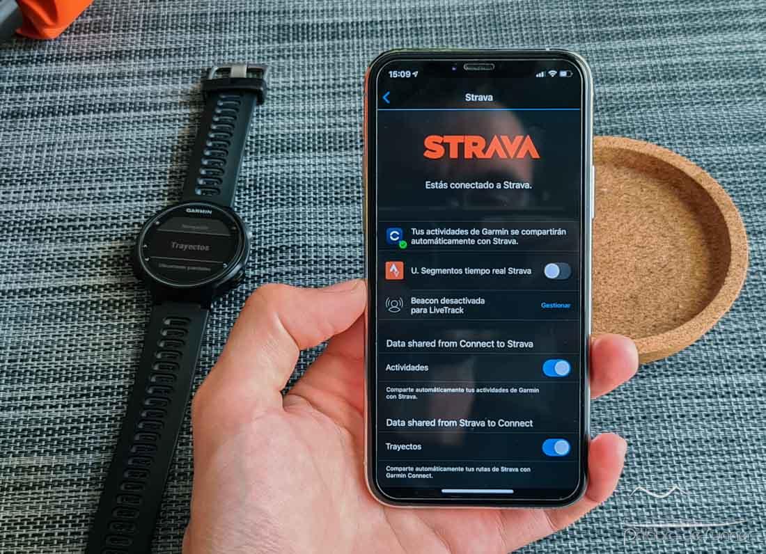 trayectos garmin connect con rutas strava