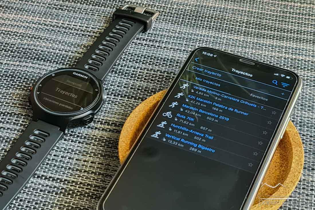 trayectos garmin connect rutas