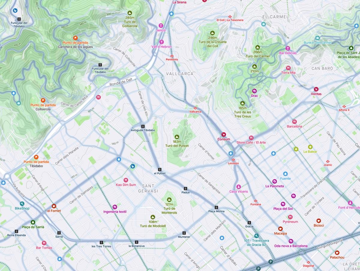 mapa strava con poi puntos de interes