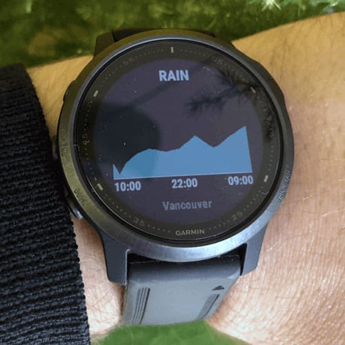 rain widget garmin lluvia información